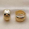 Oro Laminado Huggie Hoop, Gold Filled Style Star Design, with White Cubic Zirconia, Polished, Golden Finish, 02.283.0358.20
