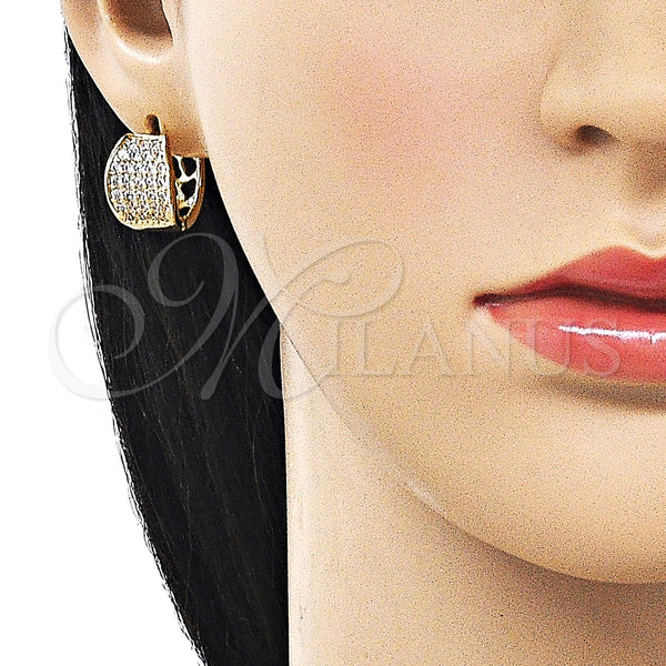 Gold Filled Hoop Earrings — Huggie Hoop with White Cubic Zirconia Polished 02. — alternate product view — SKU 162893 | Oro Laminado aretes de aro — Huggie Hoop with blanco Cubic Zirconia pulido 02. — SKU 162893