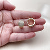 Oro Laminado Huggie Hoop, Gold Filled Style with White Cubic Zirconia, Polished, Golden Finish, 02.283.0360.16