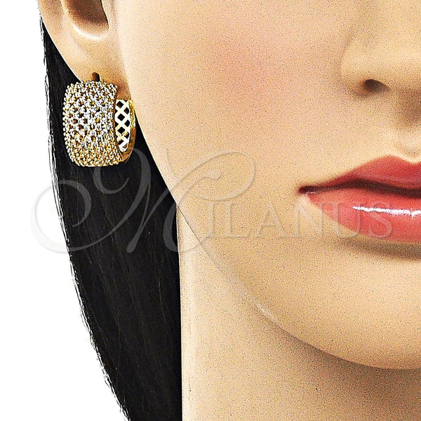 Gold Filled Hoop Earrings — Huggie Hoop with White Cubic Zirconia Polished 02. — alternate product view — SKU 162897 | Oro Laminado aretes de aro — Huggie Hoop with blanco Cubic Zirconia pulido 02. — SKU 162897