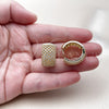 Oro Laminado Huggie Hoop, Gold Filled Style with White Cubic Zirconia, Polished, Golden Finish, 02.283.0364.20