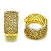 Oro Laminado Huggie Hoop, Gold Filled Style with White Cubic Zirconia, Polished, Golden Finish, 02.283.0364.20