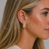 Oro Laminado Huggie Hoop, Gold Filled Style with White Cubic Zirconia, Polished, Golden Finish, 02.283.0365.20