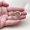 Oro Laminado Huggie Hoop, Gold Filled Style Heart Design, with White Micro Pave, Polished, Golden Finish, 02.283.0371.20