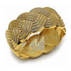 Oro Laminado Individual Bangle, Gold Filled Style Twist Design, Diamond Cutting Finish, Golden Finish, 07.215.0021.05 (30 MM Thickness, Size 5 (2.50 Diameter))