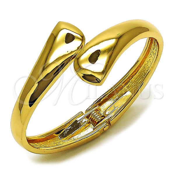 Oro Laminado Individual Bangle, Gold Filled Style Teardrop Design, Polished, Golden Finish, 07.215.0037.04
