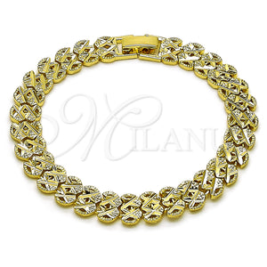 Gold Filled Bracelet — Solid Bracelet Heart Design Diamond Cutting 03. Thickness — main product view — SKU 162933 | Oro Laminado brazalete — sólido Bracelet corazón diseño Diamond Cutting 03. Thickness — SKU 162933