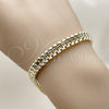Oro Laminado Solid Bracelet, Gold Filled Style Diamond Cutting Finish, Golden Finish, 03.213.0410.07