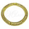 Oro Laminado Solid Bracelet, Gold Filled Style Diamond Cutting Finish, Golden Finish, 03.213.0410.07