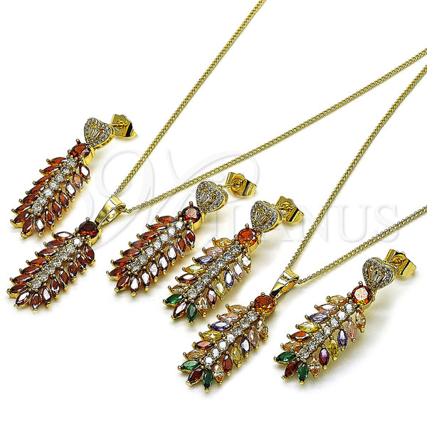 Gold Filled Ring — Earring and Pendant Adult Set Leaf and Heart — alternate product view — SKU 162948 | Oro Laminado anillo — Earring and Pendant Adult Set Leaf and corazón — SKU 162948