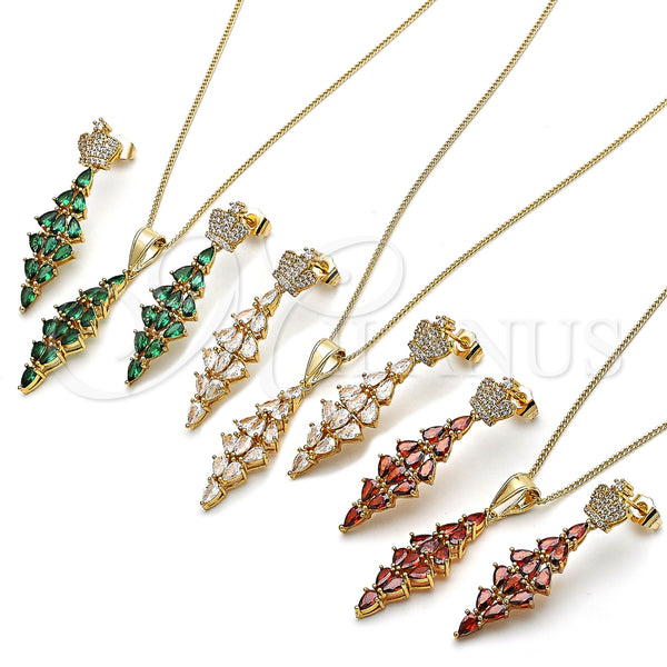 Gold Filled Ring — Earring and Pendant Adult Set Crown and Teardrop — alternate product view — SKU 162961 | Oro Laminado anillo — Earring and Pendant Adult Set Crown and Teardrop — SKU 162961