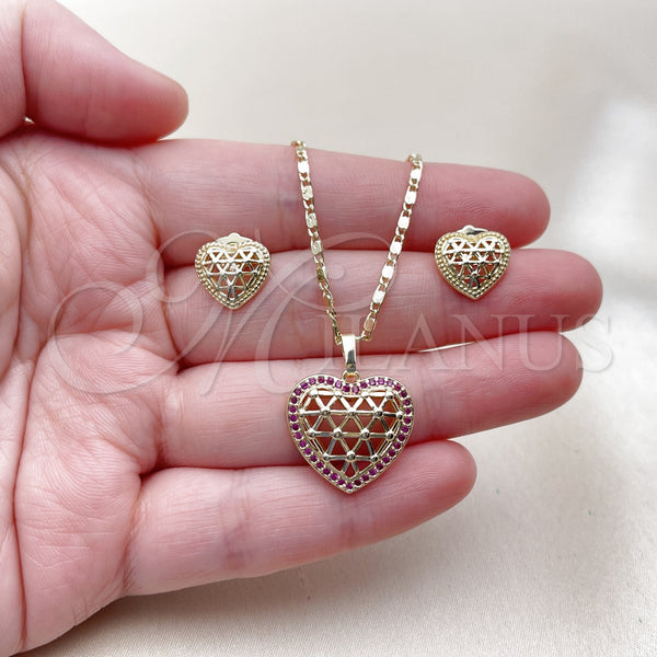 Gold Filled Ring — Earring and Pendant Adult Set Heart and Filigree — alternate product view — SKU 162980 | Oro Laminado anillo — Earring and Pendant Adult Set corazón and Filigree — SKU 162980