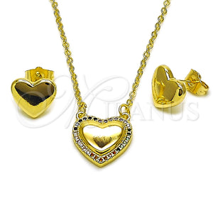Gold Filled Ring — Earring and Pendant Adult Set Heart Design with — main product view — SKU 163012 | Oro Laminado anillo — Earring and Pendant Adult Set corazón diseño with — SKU 163012