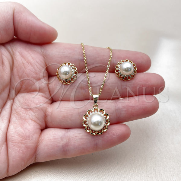 Gold Filled Ring — Earring and Pendant Adult Set Flower and Cluster — alternate product view — SKU 163018 | Oro Laminado anillo — Earring and Pendant Adult Set flor and Cluster — SKU 163018