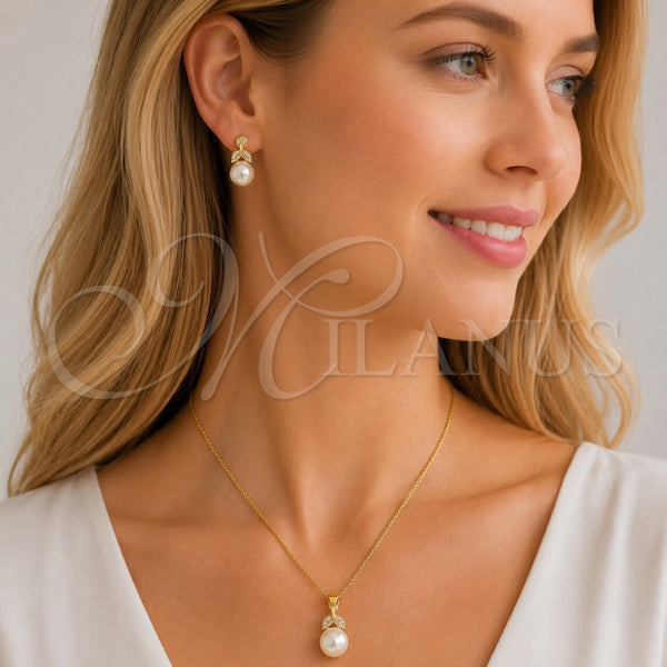 Gold Filled Ring — Earring and Pendant Adult Set Leaf and Ball — alternate product view — SKU 163019 | Oro Laminado anillo — Earring and Pendant Adult Set Leaf and Ball — SKU 163019