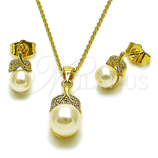 Gold Filled Ring — Earring and Pendant Adult Set Leaf and Ball — main product view — SKU 163019 | Oro Laminado anillo — Earring and Pendant Adult Set Leaf and Ball — SKU 163019