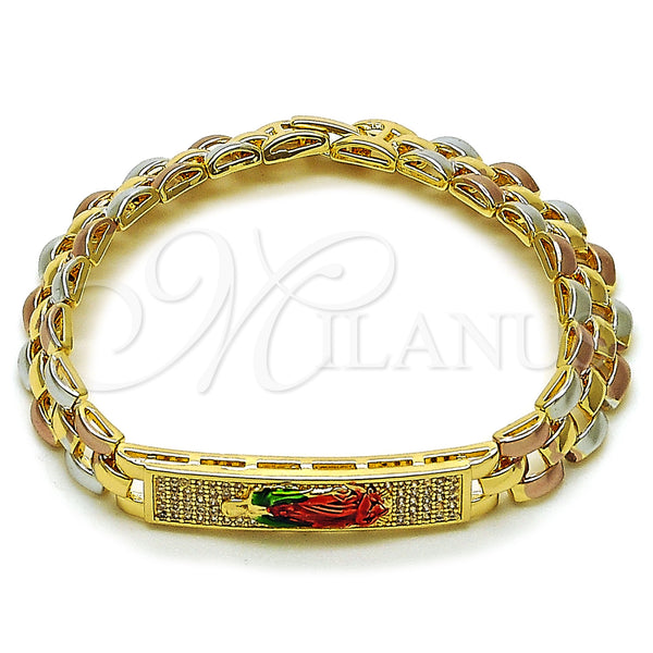 Gold Filled Bracelet — Fancy Bracelet Guadalupe Design with White Cubic Zirconia — main product view — SKU 163049 | Oro Laminado brazalete — elegante Bracelet Guadalupe diseño with blanco Cubic Zirconia — SKU 163049