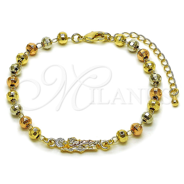 Gold Filled Bracelet — Fancy Bracelet San Judas and Ball Design Polished — main product view — SKU 163050 | Oro Laminado brazalete — elegante Bracelet San Judas and Ball diseño pulido — SKU 163050