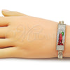 Oro Laminado Fancy Bracelet, Gold Filled Style Guadalupe Design, Polished, Tricolor, 03.196.0041.1.08 (Thickness, 8 Inches Length)