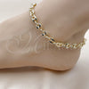 Oro Laminado Fancy Anklet, Gold Filled Style Puff Mariner Design, Polished, Golden Finish, 03.213.0412.10