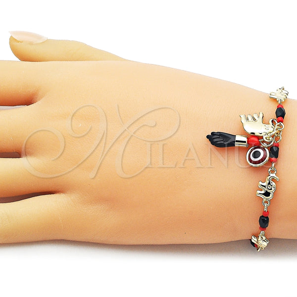 Gold Filled Bracelet — Charm Bracelet Elephant and Figa Hand Design with — alternate product view — SKU 163063 | Oro Laminado brazalete — Charm Bracelet Elephant and Figa Hand diseño with — SKU 163063