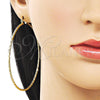 Oro Laminado Extra Large Hoop, Gold Filled Style Diamond Cutting Finish, Golden Finish, 02.213.0884.70