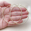 Oro Laminado Extra Large Hoop, Gold Filled Style Diamond Cutting Finish, Golden Finish, 02.213.0884.70