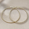 Oro Laminado Extra Large Hoop, Gold Filled Style Diamond Cutting Finish, Golden Finish, 02.213.0884.70
