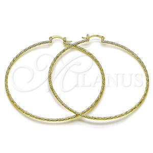 Gold Filled Hoop Earrings — Extra Large Hoop Diamond Cutting 02. — main product view — SKU 163072 | Oro Laminado aretes de aro — Extra Large Hoop Diamond Cutting 02. — SKU 163072