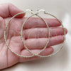 Oro Laminado Extra Large Hoop, Gold Filled Style Diamond Cutting Finish, Golden Finish, 02.213.0885.70