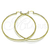 Oro Laminado Extra Large Hoop, Gold Filled Style Diamond Cutting Finish, Golden Finish, 02.213.0885.70