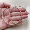 Oro Laminado Extra Large Hoop, Gold Filled Style Diamond Cutting Finish, Golden Finish, 02.213.0887.70