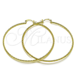 Gold Filled Hoop Earrings — Extra Large Hoop Diamond Cutting 02. — main product view — SKU 163075 | Oro Laminado aretes de aro — Extra Large Hoop Diamond Cutting 02. — SKU 163075