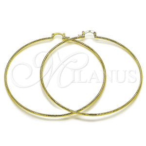 Gold Filled Hoop Earrings — Extra Large Hoop Diamond Cutting 02. — main product view — SKU 163076 | Oro Laminado aretes de aro — Extra Large Hoop Diamond Cutting 02. — SKU 163076