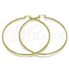 Oro Laminado Extra Large Hoop, Gold Filled Style Diamond Cutting Finish, Golden Finish, 02.168.0036.80