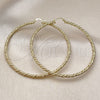 Oro Laminado Extra Large Hoop, Gold Filled Style Twist Design, Diamond Cutting Finish, Golden Finish, 02.213.0888.70