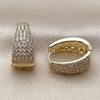 Oro Laminado Huggie Hoop, Gold Filled Style with White Cubic Zirconia, Polished, Golden Finish, 02.283.0374.16