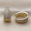 Oro Laminado Huggie Hoop, Gold Filled Style with White Cubic Zirconia, Polished, Golden Finish, 02.283.0374.16