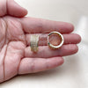 Oro Laminado Huggie Hoop, Gold Filled Style Teardrop Design, with White Cubic Zirconia, Polished, Golden Finish, 02.283.0376.20