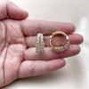 Oro Laminado Huggie Hoop, Gold Filled Style with White Cubic Zirconia, Polished, Golden Finish, 02.237.0055.20