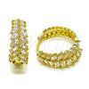 Oro Laminado Huggie Hoop, Gold Filled Style with White Cubic Zirconia, Polished, Golden Finish, 02.237.0055.20