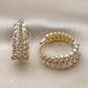 Oro Laminado Huggie Hoop, Gold Filled Style with White Cubic Zirconia, Polished, Golden Finish, 02.237.0055.20