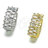 Oro Laminado Huggie Hoop, Gold Filled Style Baguette Design, with White Cubic Zirconia, Polished, Golden Finish, 02.237.0056.20