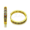 Oro Laminado Huggie Hoop, Gold Filled Style with White Cubic Zirconia, Polished, Golden Finish, 02.237.0061.25