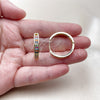 Oro Laminado Huggie Hoop, Gold Filled Style with White Cubic Zirconia, Polished, Golden Finish, 02.237.0061.25