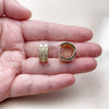 Oro Laminado Huggie Hoop, Gold Filled Style with White Cubic Zirconia, Polished, Golden Finish, 02.237.0062.15