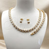 Oro Laminado Necklace and Bracelet, Gold Filled Style with White Cubic Zirconia, Polished, Golden Finish, 06.283.0002.16