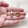 Oro Laminado Huggie Hoop, Gold Filled Style Teardrop Design, Polished, Golden Finish, 02.283.0392.16