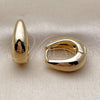 Oro Laminado Huggie Hoop, Gold Filled Style Teardrop Design, Polished, Golden Finish, 02.283.0392.16