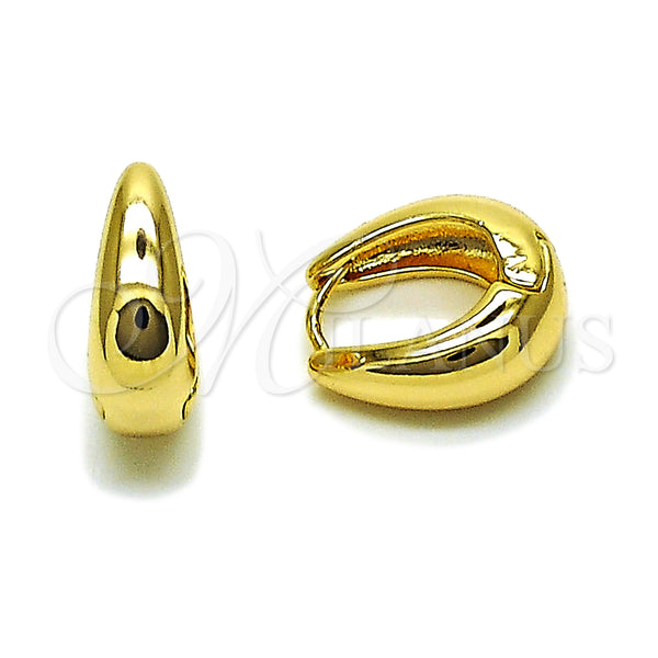 Gold Filled Hoop Earrings — Huggie Hoop Teardrop Design Polished 02. — main product view — SKU 163151 | Oro Laminado aretes de aro — Huggie Hoop Teardrop diseño pulido 02. — SKU 163151
